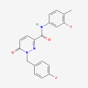 molecular formula C19H15F2N3O2 B6556347 N-(3-fluoro-4-methylphenyl)-1-[(4-fluorophenyl)methyl]-6-oxo-1,6-dihydropyridazine-3-carboxamide CAS No. 1040637-01-1