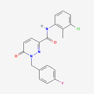 molecular formula C19H15ClFN3O2 B6556353 N-(3-chloro-2-methylphenyl)-1-[(4-fluorophenyl)methyl]-6-oxo-1,6-dihydropyridazine-3-carboxamide CAS No. 1040637-09-9