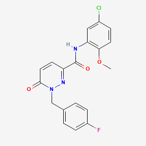 molecular formula C19H15ClFN3O3 B6556357 N-(5-chloro-2-methoxyphenyl)-1-[(4-fluorophenyl)methyl]-6-oxo-1,6-dihydropyridazine-3-carboxamide CAS No. 1040637-25-9