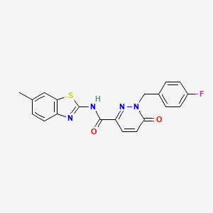 molecular formula C20H15FN4O2S B6556363 1-[(4-fluorophenyl)methyl]-N-(6-methyl-1,3-benzothiazol-2-yl)-6-oxo-1,6-dihydropyridazine-3-carboxamide CAS No. 1040637-33-9