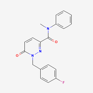 molecular formula C19H16FN3O2 B6556370 1-[(4-fluorophenyl)methyl]-N-methyl-6-oxo-N-phenyl-1,6-dihydropyridazine-3-carboxamide CAS No. 1040637-48-6