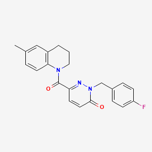 molecular formula C22H20FN3O2 B6556388 2-[(4-fluorophenyl)methyl]-6-(6-methyl-1,2,3,4-tetrahydroquinoline-1-carbonyl)-2,3-dihydropyridazin-3-one CAS No. 1040637-76-0