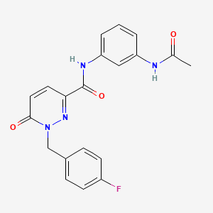 molecular formula C20H17FN4O3 B6556403 N-(3-acetamidophenyl)-1-[(4-fluorophenyl)methyl]-6-oxo-1,6-dihydropyridazine-3-carboxamide CAS No. 1040638-21-8