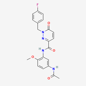 molecular formula C21H19FN4O4 B6556407 N-(5-acetamido-2-methoxyphenyl)-1-[(4-fluorophenyl)methyl]-6-oxo-1,6-dihydropyridazine-3-carboxamide CAS No. 1040638-28-5