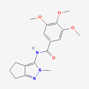 molecular formula C17H21N3O4 B6556422 3,4,5-trimethoxy-N-{2-methyl-2H,4H,5H,6H-cyclopenta[c]pyrazol-3-yl}benzamide CAS No. 1040638-42-3