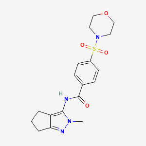 molecular formula C18H22N4O4S B6556427 N-{2-methyl-2H,4H,5H,6H-cyclopenta[c]pyrazol-3-yl}-4-(morpholine-4-sulfonyl)benzamide CAS No. 1040638-49-0