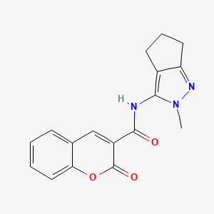 molecular formula C17H15N3O3 B6556432 N-{2-methyl-2H,4H,5H,6H-cyclopenta[c]pyrazol-3-yl}-2-oxo-2H-chromene-3-carboxamide CAS No. 1040638-97-8