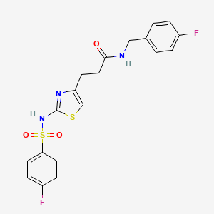 3-[2-(4-fluorobenzenesulfonamido)-1,3-thiazol-4-yl]-N-[(4-fluorophenyl)methyl]propanamide