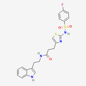 3-[2-(4-fluorobenzenesulfonamido)-1,3-thiazol-4-yl]-N-[2-(1H-indol-3-yl)ethyl]propanamide