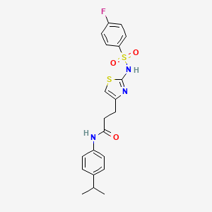 3-[2-(4-fluorobenzenesulfonamido)-1,3-thiazol-4-yl]-N-[4-(propan-2-yl)phenyl]propanamide