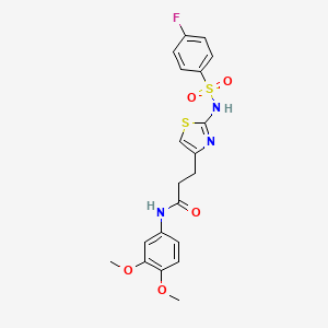 N-(3,4-dimethoxyphenyl)-3-[2-(4-fluorobenzenesulfonamido)-1,3-thiazol-4-yl]propanamide