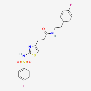 molecular formula C20H19F2N3O3S2 B6556526 3-[2-(4-fluorobenzenesulfonamido)-1,3-thiazol-4-yl]-N-[2-(4-fluorophenyl)ethyl]propanamide CAS No. 1040666-93-0
