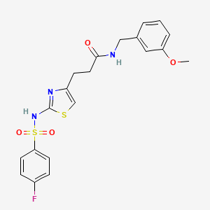 molecular formula C20H20FN3O4S2 B6556598 3-[2-(4-fluorobenzenesulfonamido)-1,3-thiazol-4-yl]-N-[(3-methoxyphenyl)methyl]propanamide CAS No. 1040667-82-0