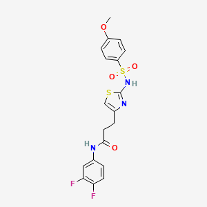 molecular formula C19H17F2N3O4S2 B6556624 N-(3,4-difluorophenyl)-3-[2-(4-methoxybenzenesulfonamido)-1,3-thiazol-4-yl]propanamide CAS No. 1040668-55-0
