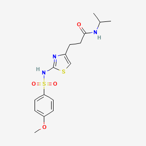 molecular formula C16H21N3O4S2 B6556637 3-[2-(4-methoxybenzenesulfonamido)-1,3-thiazol-4-yl]-N-(propan-2-yl)propanamide CAS No. 1040669-05-3