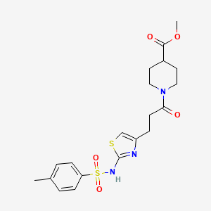 molecular formula C20H25N3O5S2 B6556646 methyl 1-{3-[2-(4-methylbenzenesulfonamido)-1,3-thiazol-4-yl]propanoyl}piperidine-4-carboxylate CAS No. 1040669-30-4
