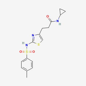 molecular formula C16H19N3O3S2 B6556670 N-cyclopropyl-3-[2-(4-methylbenzenesulfonamido)-1,3-thiazol-4-yl]propanamide CAS No. 1040670-28-7