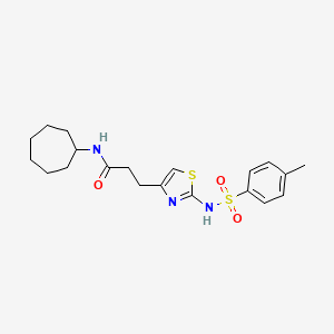N-cycloheptyl-3-[2-(4-methylbenzenesulfonamido)-1,3-thiazol-4-yl]propanamide