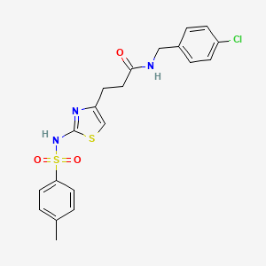 molecular formula C20H20ClN3O3S2 B6556696 N-[(4-chlorophenyl)methyl]-3-[2-(4-methylbenzenesulfonamido)-1,3-thiazol-4-yl]propanamide CAS No. 1040670-91-4