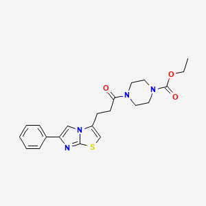 molecular formula C21H24N4O3S B6556718 ethyl 4-(3-{6-phenylimidazo[2,1-b][1,3]thiazol-3-yl}propanoyl)piperazine-1-carboxylate CAS No. 1040642-95-2