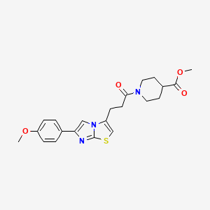 molecular formula C22H25N3O4S B6556736 methyl 1-{3-[6-(4-methoxyphenyl)imidazo[2,1-b][1,3]thiazol-3-yl]propanoyl}piperidine-4-carboxylate CAS No. 1040644-15-2