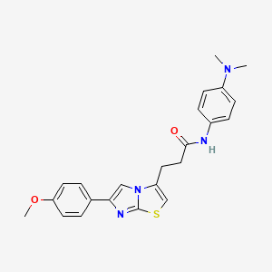 molecular formula C23H24N4O2S B6556747 N-[4-(dimethylamino)phenyl]-3-[6-(4-methoxyphenyl)imidazo[2,1-b][1,3]thiazol-3-yl]propanamide CAS No. 1040645-66-6