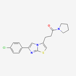 3-[6-(4-chlorophenyl)imidazo[2,1-b][1,3]thiazol-3-yl]-1-(pyrrolidin-1-yl)propan-1-one