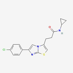 3-[6-(4-chlorophenyl)imidazo[2,1-b][1,3]thiazol-3-yl]-N-cyclopropylpropanamide