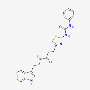 molecular formula C23H23N5O2S B6556806 N-[2-(1H-indol-3-yl)ethyl]-3-{2-[(phenylcarbamoyl)amino]-1,3-thiazol-4-yl}propanamide CAS No. 1040647-74-2