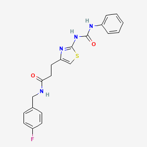 molecular formula C20H19FN4O2S B6556814 N-[(4-fluorophenyl)methyl]-3-{2-[(phenylcarbamoyl)amino]-1,3-thiazol-4-yl}propanamide CAS No. 1040647-89-9