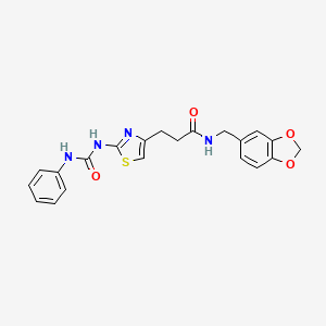 N-[(2H-1,3-benzodioxol-5-yl)methyl]-3-{2-[(phenylcarbamoyl)amino]-1,3-thiazol-4-yl}propanamide