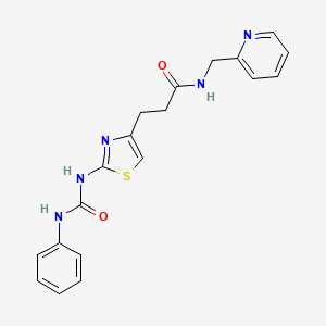 molecular formula C19H19N5O2S B6556822 3-{2-[(phenylcarbamoyl)amino]-1,3-thiazol-4-yl}-N-[(pyridin-2-yl)methyl]propanamide CAS No. 1040647-99-1