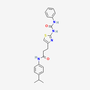 molecular formula C22H24N4O2S B6556828 3-{2-[(phenylcarbamoyl)amino]-1,3-thiazol-4-yl}-N-[4-(propan-2-yl)phenyl]propanamide CAS No. 1040648-19-8