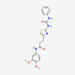 N-(3,4-dimethoxyphenyl)-3-{2-[(phenylcarbamoyl)amino]-1,3-thiazol-4-yl}propanamide