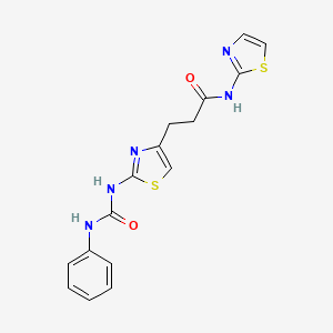 molecular formula C16H15N5O2S2 B6556855 3-{2-[(phenylcarbamoyl)amino]-1,3-thiazol-4-yl}-N-(1,3-thiazol-2-yl)propanamide CAS No. 1040648-34-7