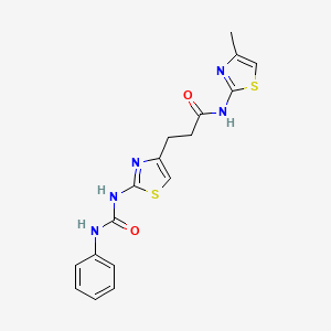 N-(4-methyl-1,3-thiazol-2-yl)-3-{2-[(phenylcarbamoyl)amino]-1,3-thiazol-4-yl}propanamide