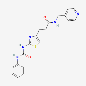 molecular formula C19H19N5O2S B6556873 3-{2-[(phenylcarbamoyl)amino]-1,3-thiazol-4-yl}-N-[(pyridin-4-yl)methyl]propanamide CAS No. 1040648-61-0