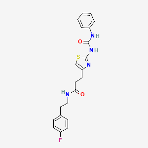 N-[2-(4-fluorophenyl)ethyl]-3-{2-[(phenylcarbamoyl)amino]-1,3-thiazol-4-yl}propanamide