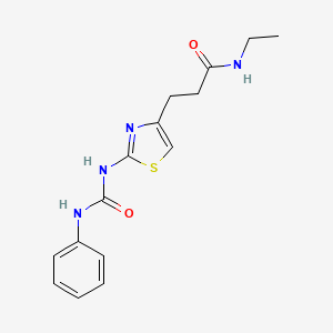 molecular formula C15H18N4O2S B6556886 N-ethyl-3-{2-[(phenylcarbamoyl)amino]-1,3-thiazol-4-yl}propanamide CAS No. 1040648-95-0