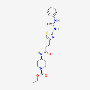 ethyl 4-(3-{2-[(phenylcarbamoyl)amino]-1,3-thiazol-4-yl}propanamido)piperidine-1-carboxylate
