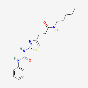 molecular formula C18H24N4O2S B6556916 N-pentyl-3-{2-[(phenylcarbamoyl)amino]-1,3-thiazol-4-yl}propanamide CAS No. 1040664-83-2
