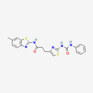 N-(6-methyl-1,3-benzothiazol-2-yl)-3-{2-[(phenylcarbamoyl)amino]-1,3-thiazol-4-yl}propanamide