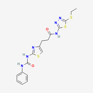 N-[5-(ethylsulfanyl)-1,3,4-thiadiazol-2-yl]-3-{2-[(phenylcarbamoyl)amino]-1,3-thiazol-4-yl}propanamide