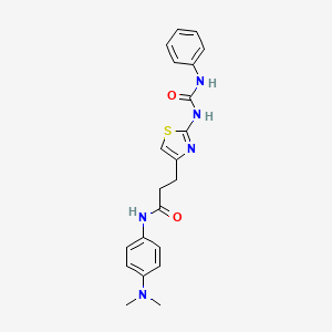 molecular formula C21H23N5O2S B6556933 N-[4-(dimethylamino)phenyl]-3-{2-[(phenylcarbamoyl)amino]-1,3-thiazol-4-yl}propanamide CAS No. 1040664-99-0