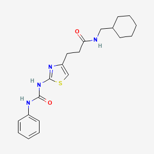 N-(cyclohexylmethyl)-3-{2-[(phenylcarbamoyl)amino]-1,3-thiazol-4-yl}propanamide