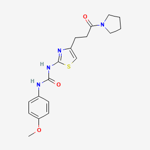 1-(4-methoxyphenyl)-3-{4-[3-oxo-3-(pyrrolidin-1-yl)propyl]-1,3-thiazol-2-yl}urea