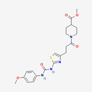 molecular formula C21H26N4O5S B6556937 methyl 1-[3-(2-{[(4-methoxyphenyl)carbamoyl]amino}-1,3-thiazol-4-yl)propanoyl]piperidine-4-carboxylate CAS No. 1040665-47-1