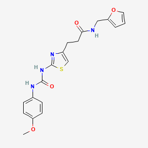 molecular formula C19H20N4O4S B6556958 N-[(furan-2-yl)methyl]-3-(2-{[(4-methoxyphenyl)carbamoyl]amino}-1,3-thiazol-4-yl)propanamide CAS No. 1040665-91-5