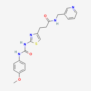 3-(2-{[(4-methoxyphenyl)carbamoyl]amino}-1,3-thiazol-4-yl)-N-[(pyridin-3-yl)methyl]propanamide