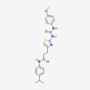 3-(2-{[(4-methoxyphenyl)carbamoyl]amino}-1,3-thiazol-4-yl)-N-[4-(propan-2-yl)phenyl]propanamide